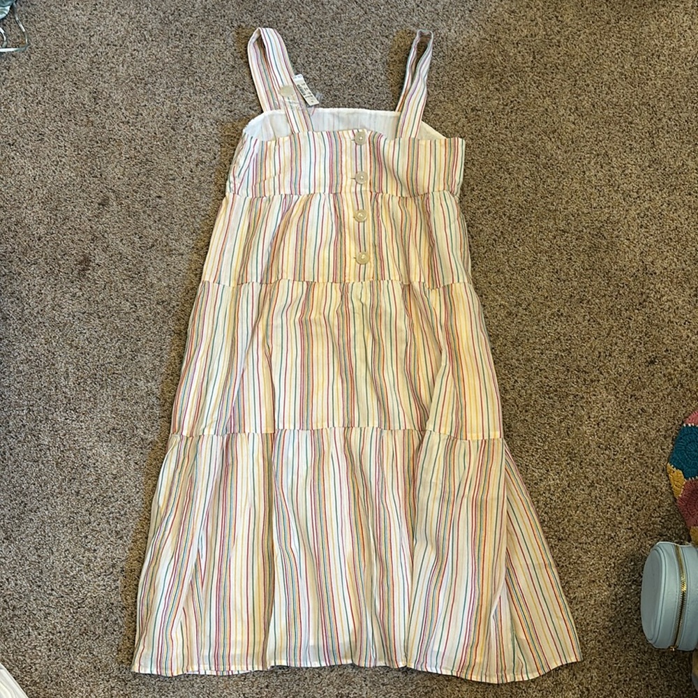 Madewell Striped Buttoned Midi Dress